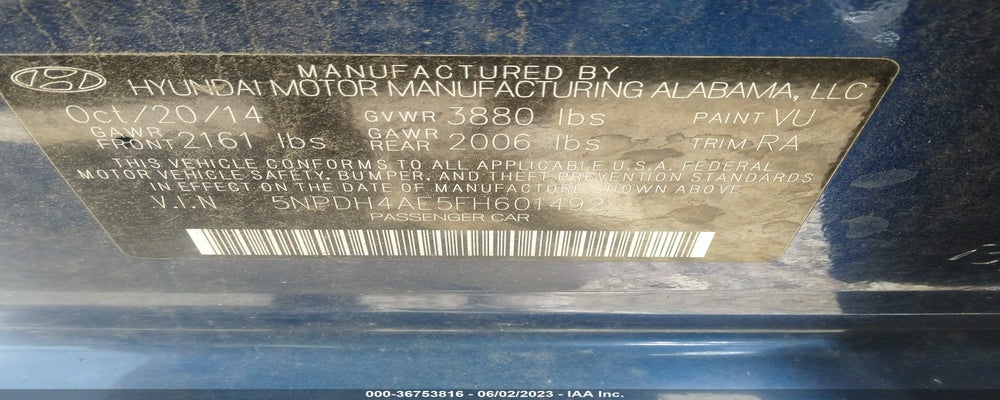 5NPDH4AE5FH601492 2015 HYUNDAI ELANTRA photo no. 9