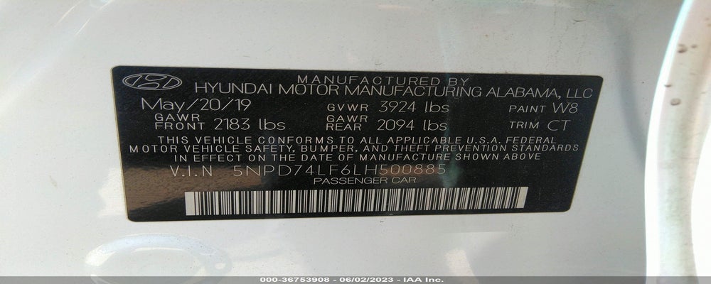 5NPD74LF6LH500885 2020 HYUNDAI ELANTRA photo no. 9