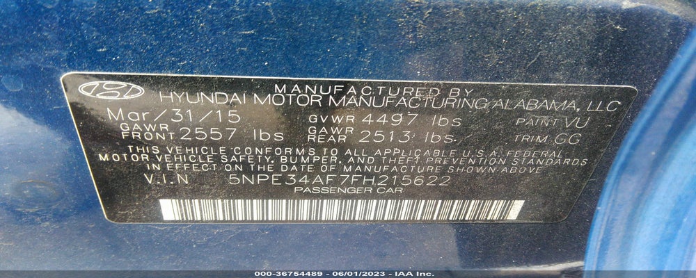 5NPE34AF7FH215622 2015 HYUNDAI SONATA photo no. 9