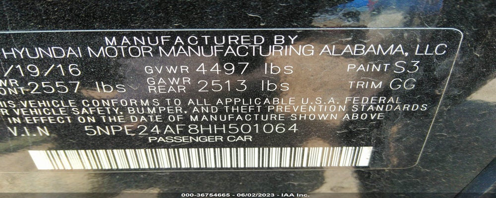 5NPE24AF8HH501064 2017 HYUNDAI SONATA photo no. 9