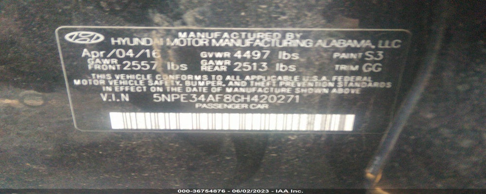 5NPE34AF8GH420271 2016 HYUNDAI SONATA SPORT/LIMITED photo no. 9