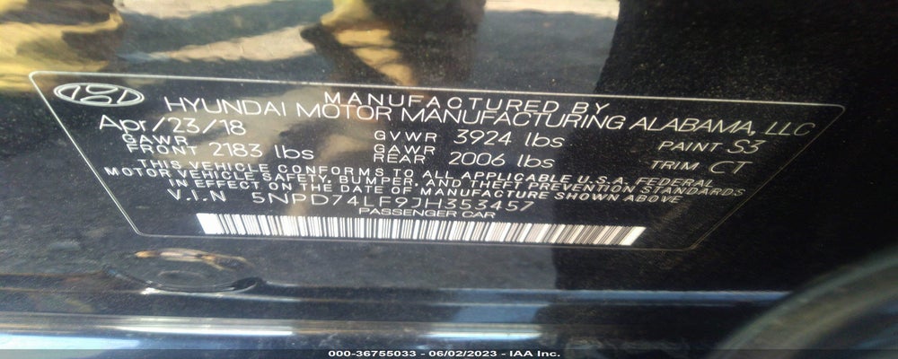 5NPD74LF9JH353457 2018 HYUNDAI ELANTRA photo no. 9
