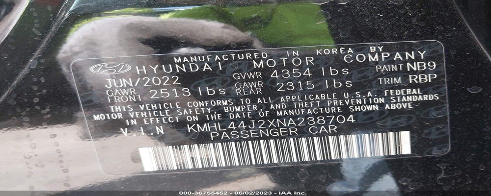 KMHL44J2XNA238704 2022 HYUNDAI SONATA photo no. 9