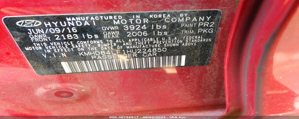 KMHD84LF1HU224850 2017 HYUNDAI ELANTRA photo no. 9