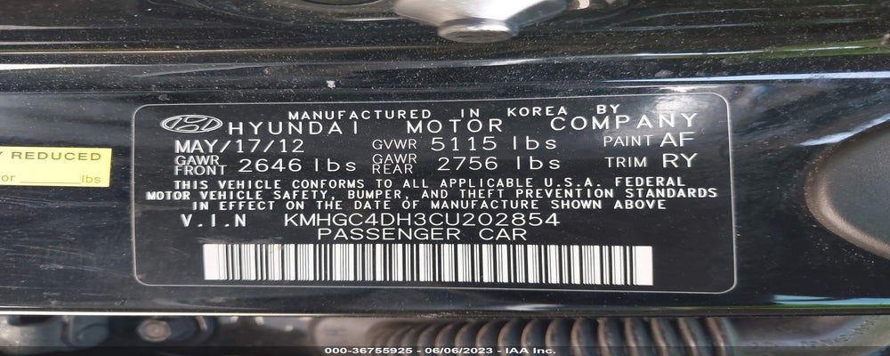 KMHGC4DH3CU202854 2012 HYUNDAI GENESIS photo no. 9