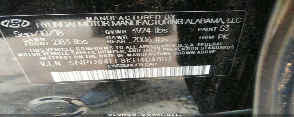 5NPD84LF8KH404803 2019 HYUNDAI ELANTRA photo no. 9