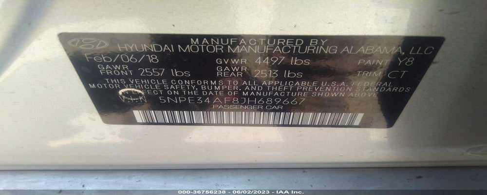 5NPE34AF8JH689667 2018 HYUNDAI SONATA photo no. 9