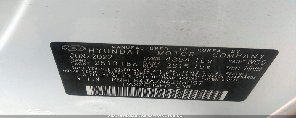 KMHL64JA2NA238097 2022 HYUNDAI SONATA photo no. 9