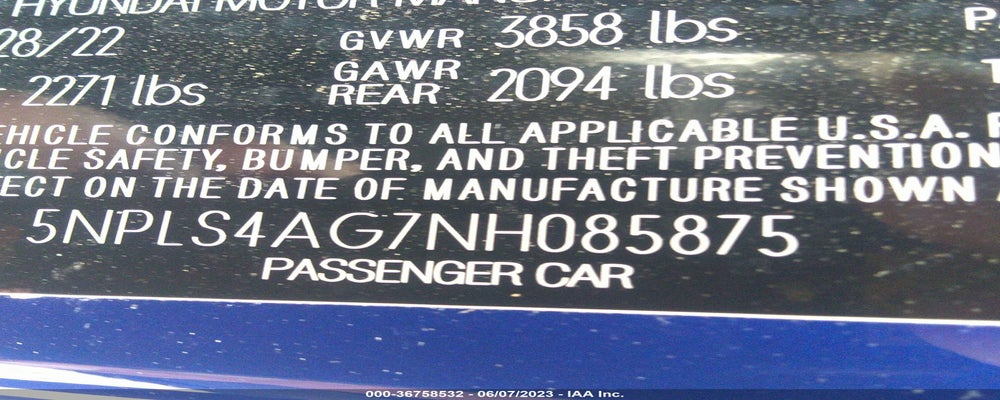 5NPLS4AG7NH085875 2022 HYUNDAI ELANTRA photo no. 9