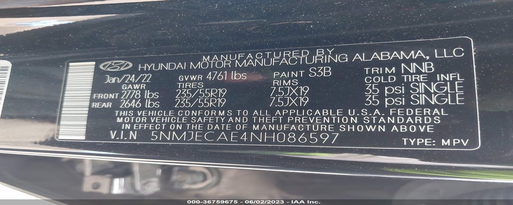 5NMJECAE4NH086597 2022 HYUNDAI TUCSON photo no. 9