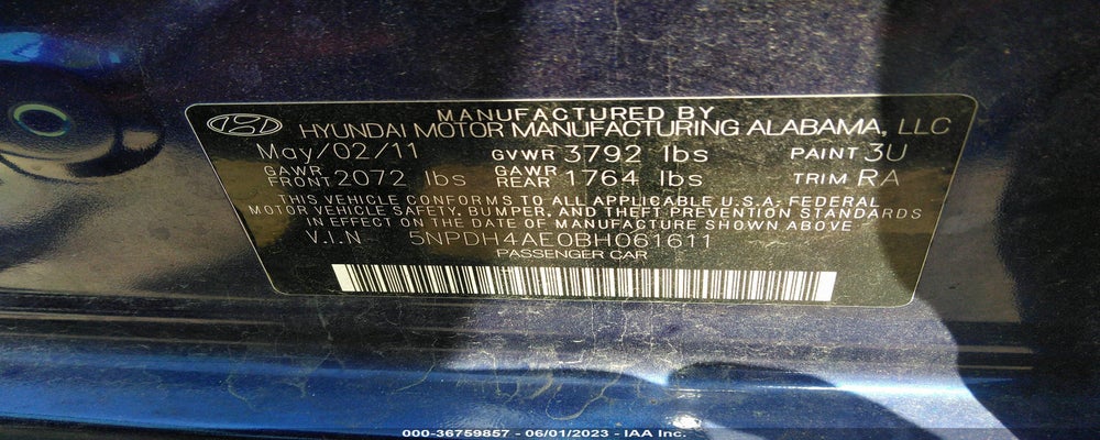 5NPDH4AE0BH061611 2011 HYUNDAI ELANTRA photo no. 9