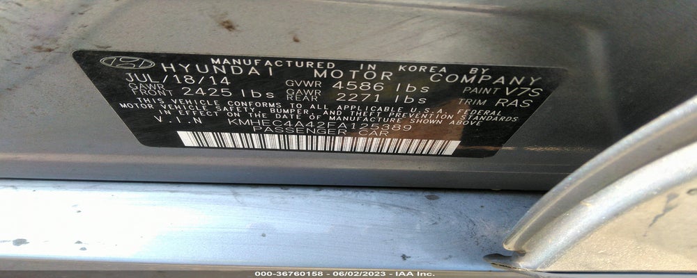 KMHEC4A42FA125389 2015 HYUNDAI SONATA photo no. 9