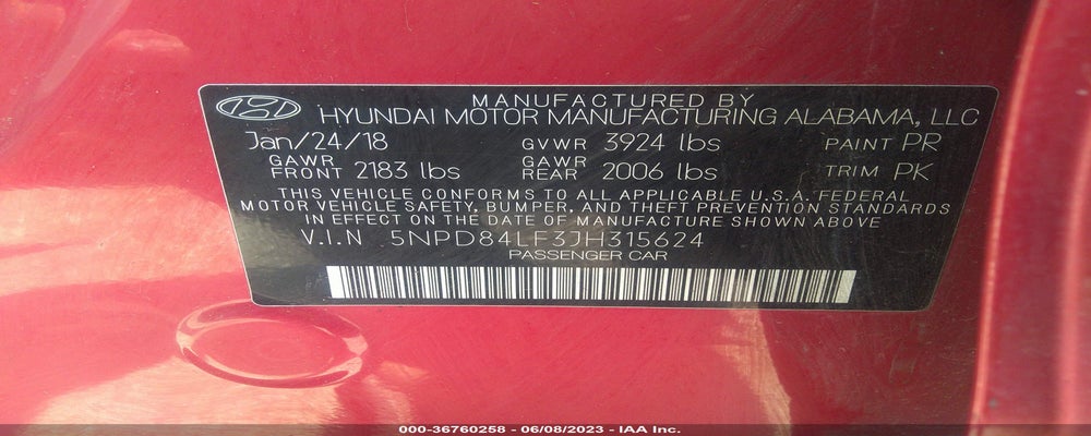 5NPD84LF3JH315624 2018 HYUNDAI ELANTRA photo no. 9