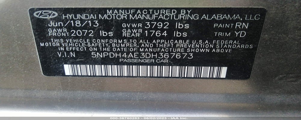 5NPDH4AE3DH367673 2013 HYUNDAI ELANTRA photo no. 9