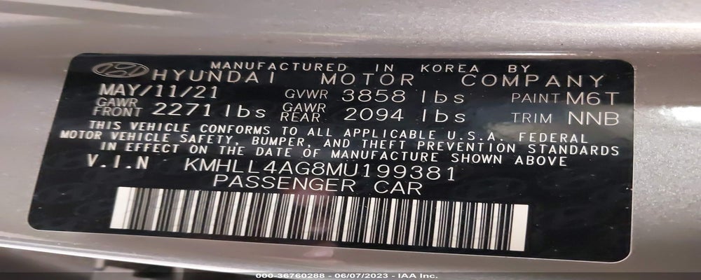 KMHLL4AG8MU199381 2021 HYUNDAI ELANTRA photo no. 9