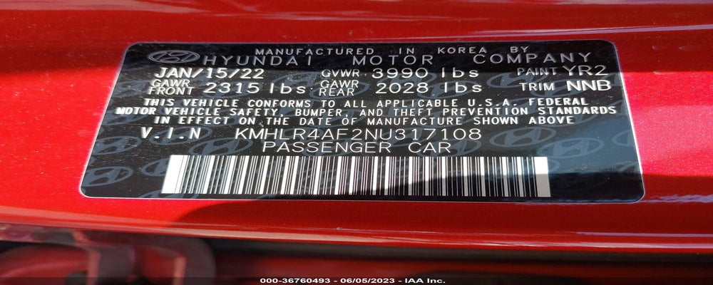 KMHLR4AF2NU317108 2022 HYUNDAI ELANTRA photo no. 9