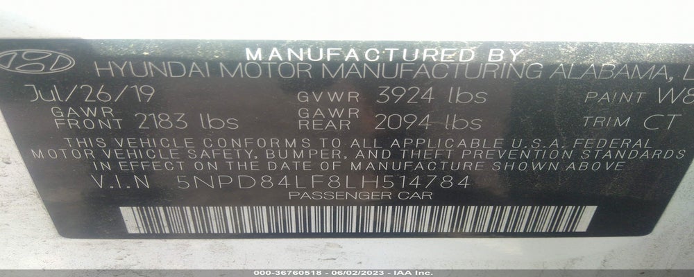 5NPD84LF8LH514784 2020 HYUNDAI ELANTRA photo no. 9