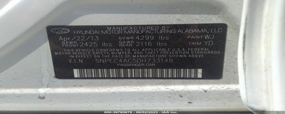 5NPEC4AC5DH733148 2013 HYUNDAI SONATA photo no. 9