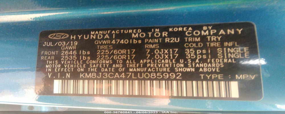 KM8J3CA47LU085992 2020 HYUNDAI TUCSON photo no. 9