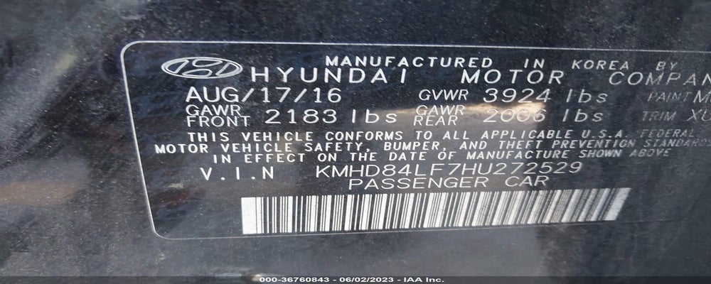 KMHD84LF7HU272529 2017 HYUNDAI ELANTRA photo no. 9