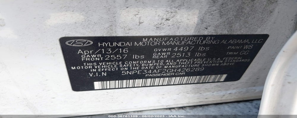 5NPE34AF2GH426289 2016 HYUNDAI SONATA photo no. 9