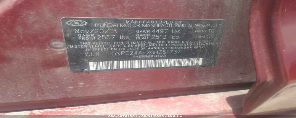 5NPE24AF7GH351737 2016 HYUNDAI SONATA photo no. 9