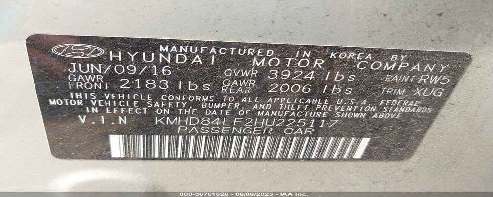 KMHD84LF2HU225117 2017 HYUNDAI ELANTRA photo no. 9
