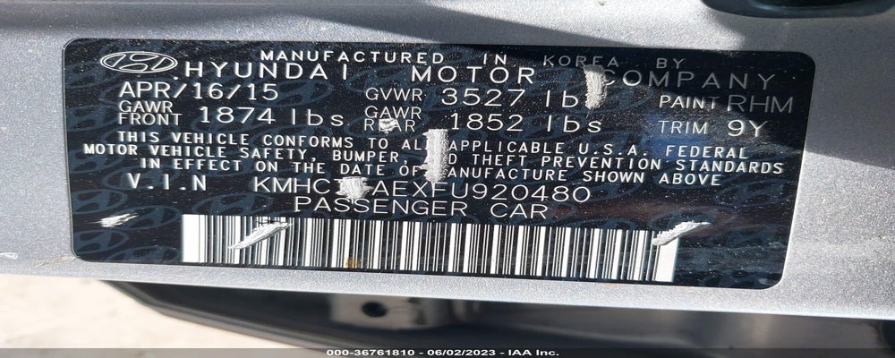 KMHCT4AEXFU920480 2015 HYUNDAI ACCENT photo no. 9