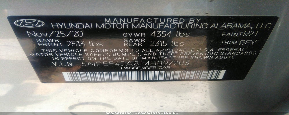 5NPEF4JA8MH097203 2021 HYUNDAI SONATA photo no. 9