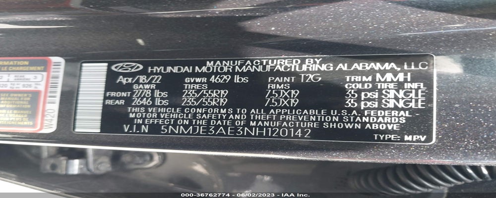 5NMJE3AE3NH120142 2022 HYUNDAI TUCSON photo no. 9