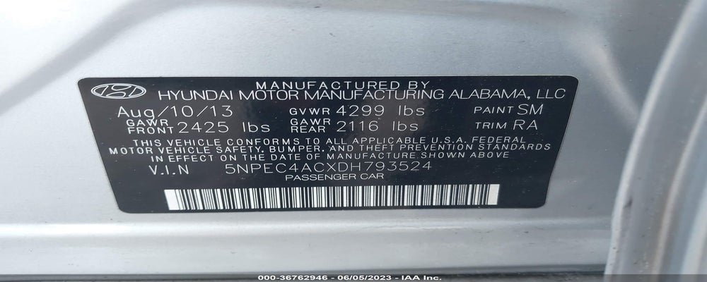 5NPEC4ACXDH793524 2013 HYUNDAI SONATA photo no. 9