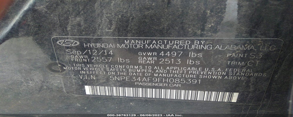 5NPE34AF9FH085391 2015 HYUNDAI SONATA photo no. 9