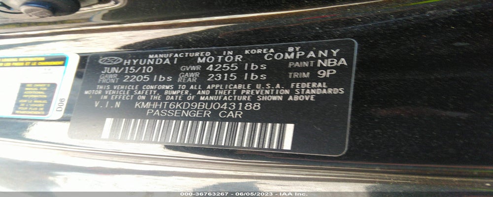 KMHHT6KD9BU043188 2011 HYUNDAI GENESIS COUPE photo no. 9
