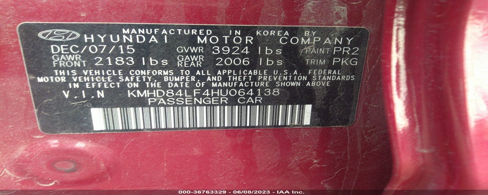KMHD84LF4HU064138 2017 HYUNDAI ELANTRA photo no. 9