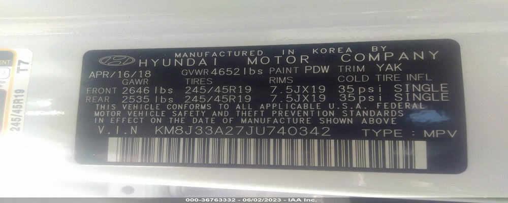 KM8J33A27JU740342 2018 HYUNDAI TUCSON photo no. 9