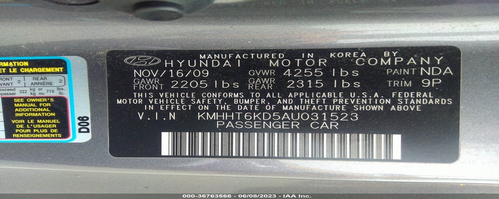 KMHHT6KD5AU031523 2010 HYUNDAI GENESIS COUPE photo no. 9