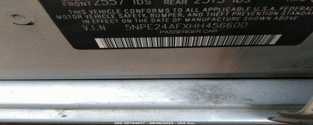 5NPE24AFXHH456600 2017 HYUNDAI SONATA photo no. 9