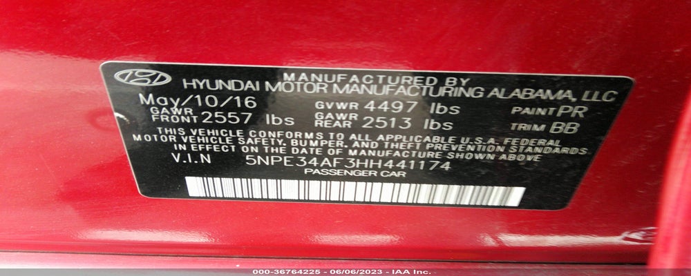 5NPE34AF3HH441174 2017 HYUNDAI SONATA photo no. 9