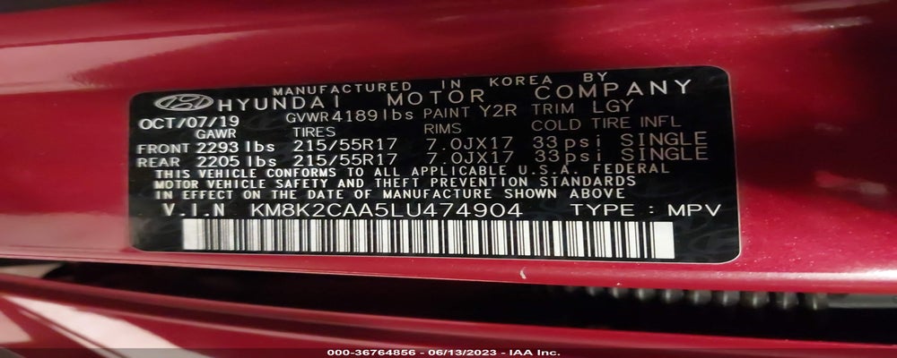 KM8K2CAA5LU474904 2020 HYUNDAI KONA photo no. 9
