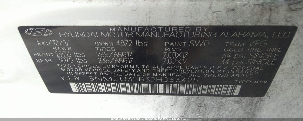 5NMZU3LB3JH066425 2018 HYUNDAI SANTA FE SPORT photo no. 9