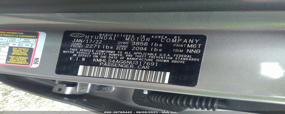 KMHLS4AG6NU317691 2022 HYUNDAI ELANTRA photo no. 9