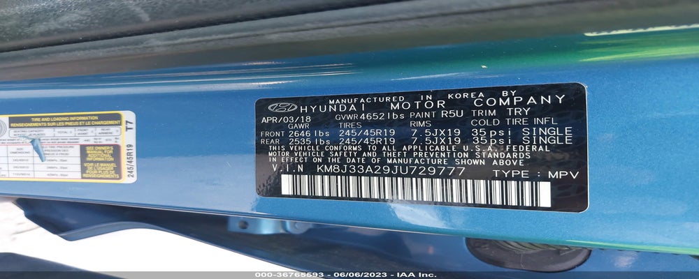 KM8J33A29JU729777 2018 HYUNDAI TUCSON photo no. 9