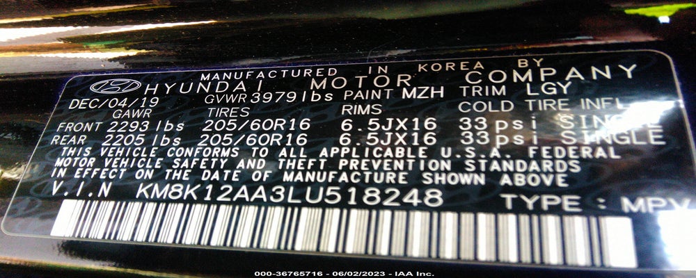 KM8K12AA3LU518248 2020 HYUNDAI KONA photo no. 9