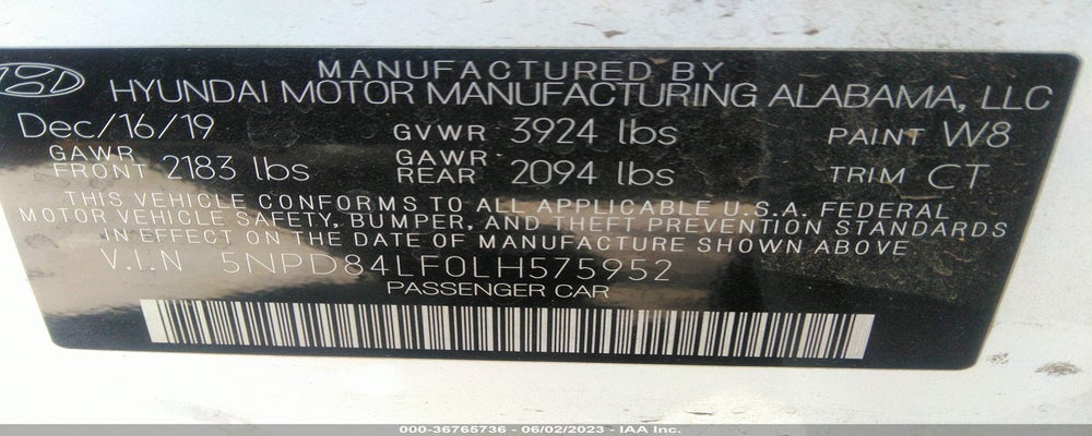 5NPD84LF0LH575952 2020 HYUNDAI ELANTRA photo no. 9