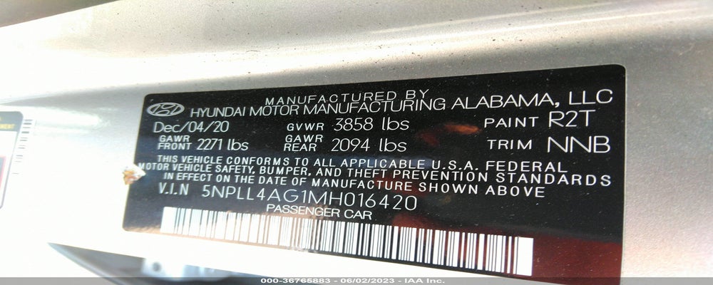 5NPLL4AG1MH016420 2021 HYUNDAI ELANTRA photo no. 9