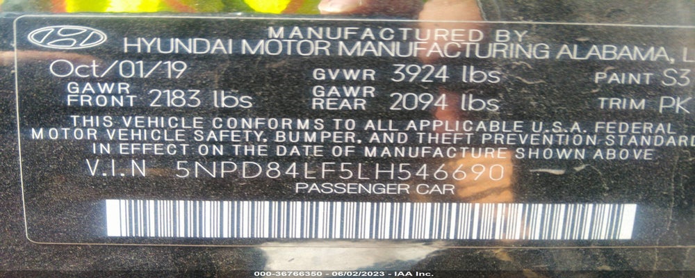 5NPD84LF5LH546690 2020 HYUNDAI ELANTRA photo no. 9