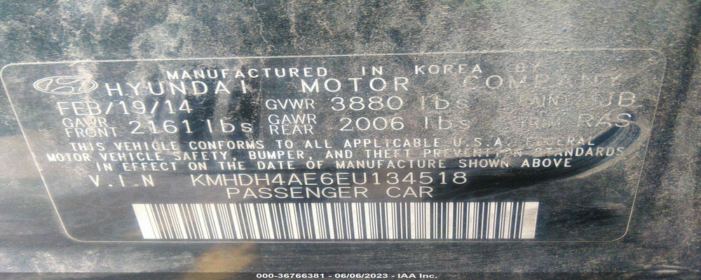KMHDH4AE6EU134518 2014 HYUNDAI ELANTRA photo no. 9