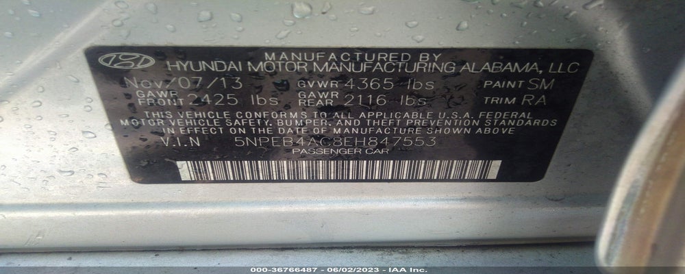 5NPEB4AC8EH847553 2014 HYUNDAI SONATA photo no. 9