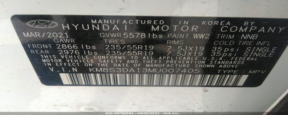 KM8S3DA13MU007405 2021 HYUNDAI SANTA FE HYBRID photo no. 9