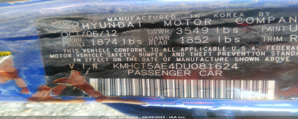 JTDKN3DU4F0454849 2013 HYUNDAI ACCENT photo no. 9